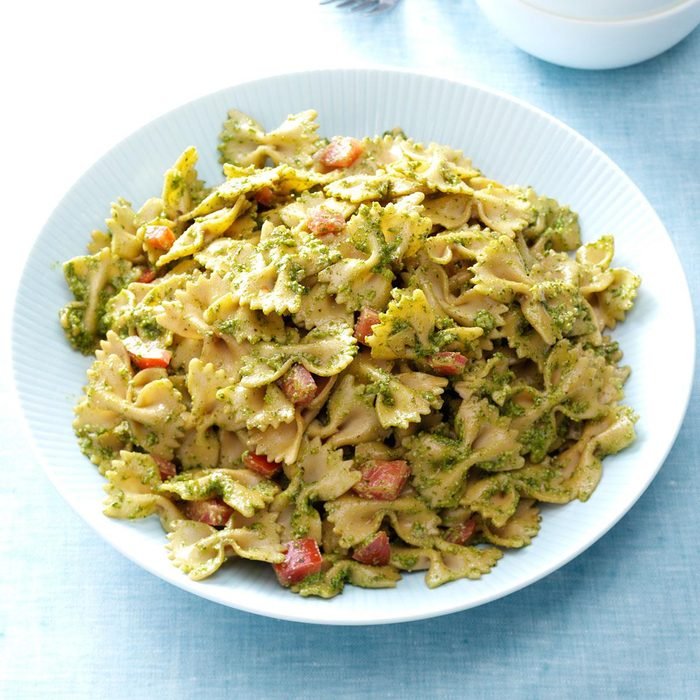 Bow Tie Pasta with Walnut Herbed Pesto – Delicious and filling