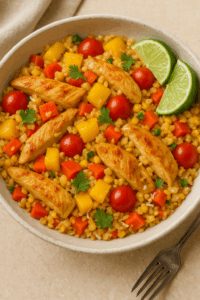 Tropical Chicken Cauliflower Rice Bowl