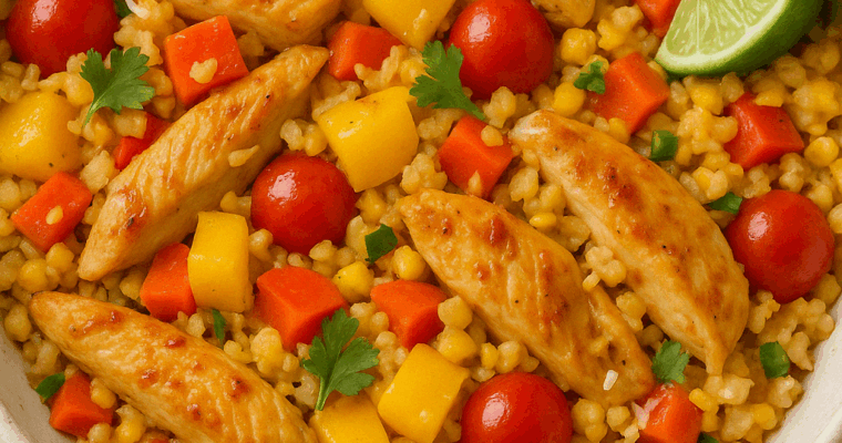 Tropical Chicken Cauliflower Rice Bowl