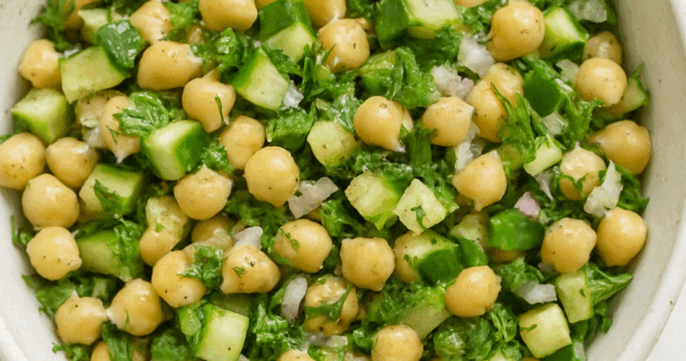 Chickpea & Cucumber Salad with Lemon Vinaigrette